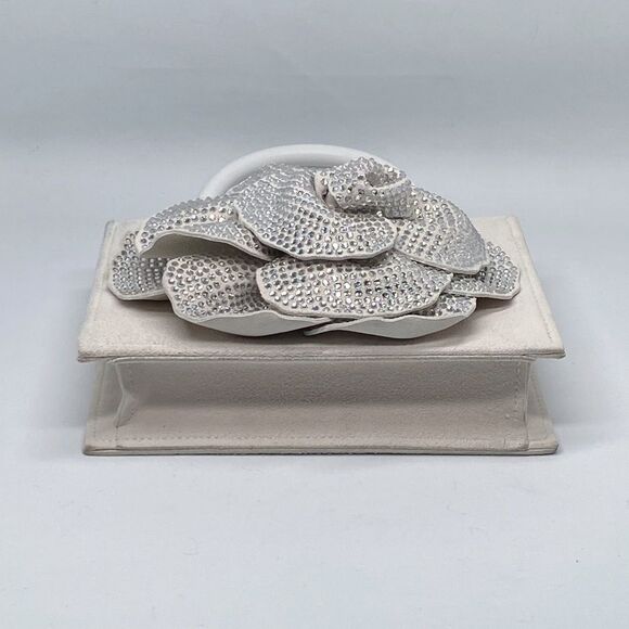 Mach & Mach Crystal Flower Suede Bag - Picture 10 of 14